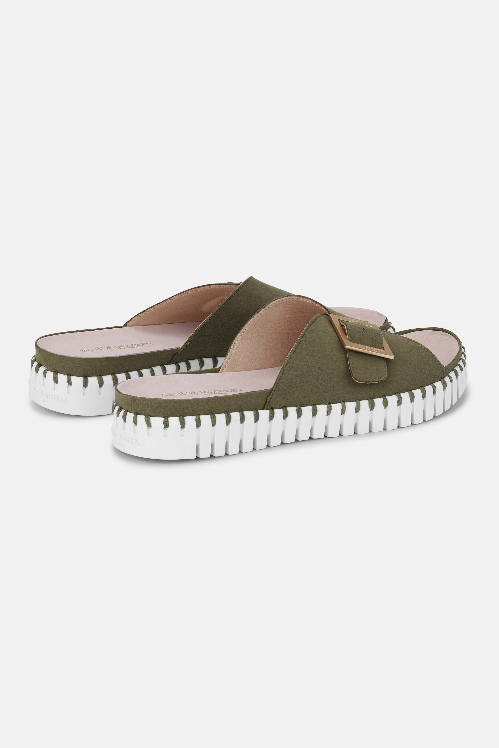 Sandaler Spænde - Deep Olive White